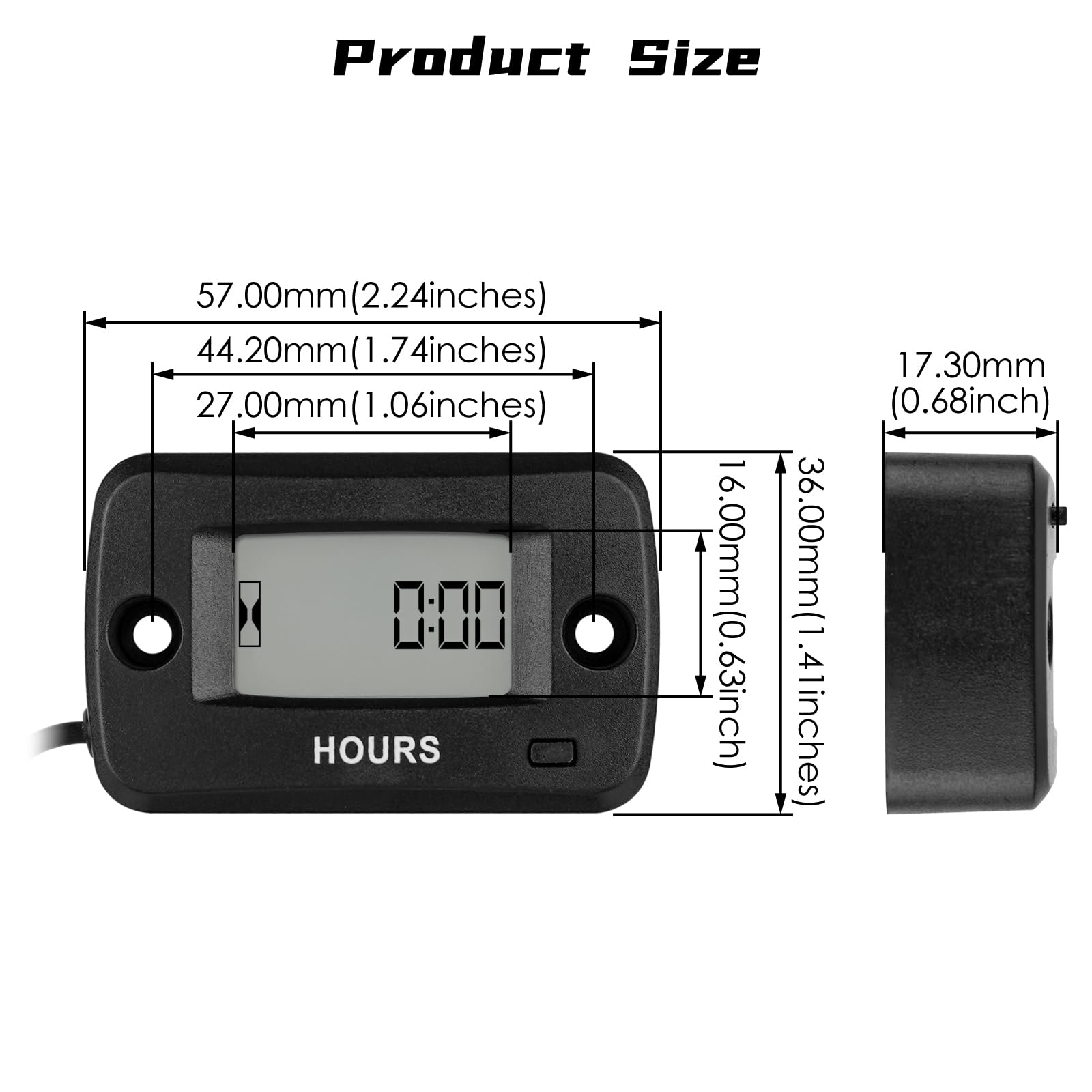 Jayron Magnetic Detact Tachymètre Numérique RPM Speed Meter RE-Settable JOB Intervalle de Maintenance Programmable Conception étanche,pour les Générateurs de Tondeuse à Gazon Tous les Types de Moteurs