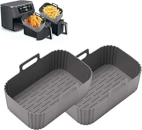 Revestimientos de silicona para freidora de aire ninja doble paquete de 2 revestimientos de silicona reutilizables para freidora de aire Ninja Foodi