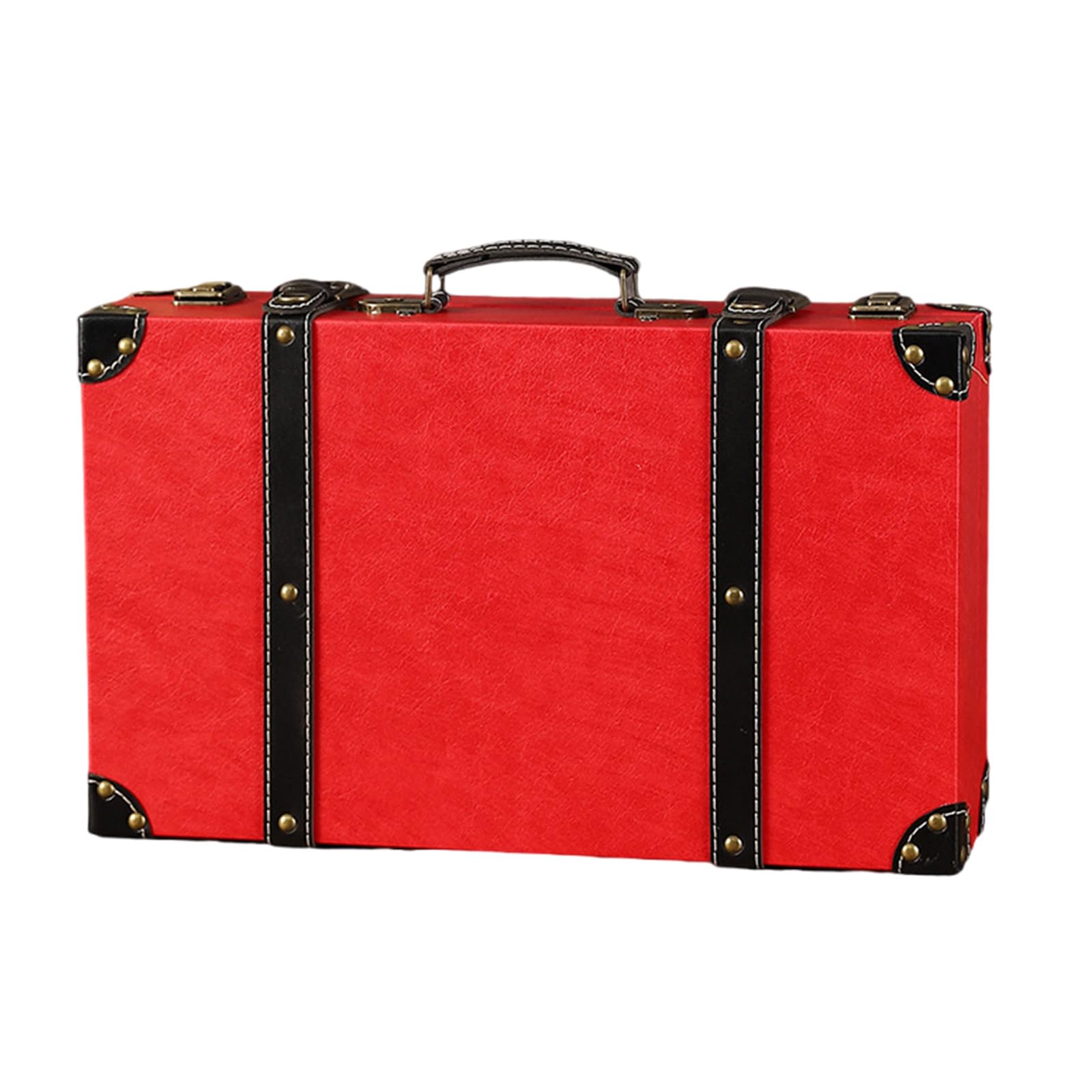 Jazuaiao Vintage Sturdy Leather Storage Box with Suitcases Designs for Jewelry and Small Items Use Suitcases Styles Jewelry Box