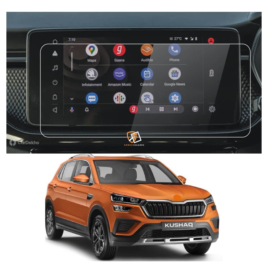 ARMOUR GUARDS 9H Screen Protector Compatible with SKODA KUSHAQ Infotainment System (10 Inch) - Transparent (B09L8NM752) Amazon Price History, Amazon Price Tracker