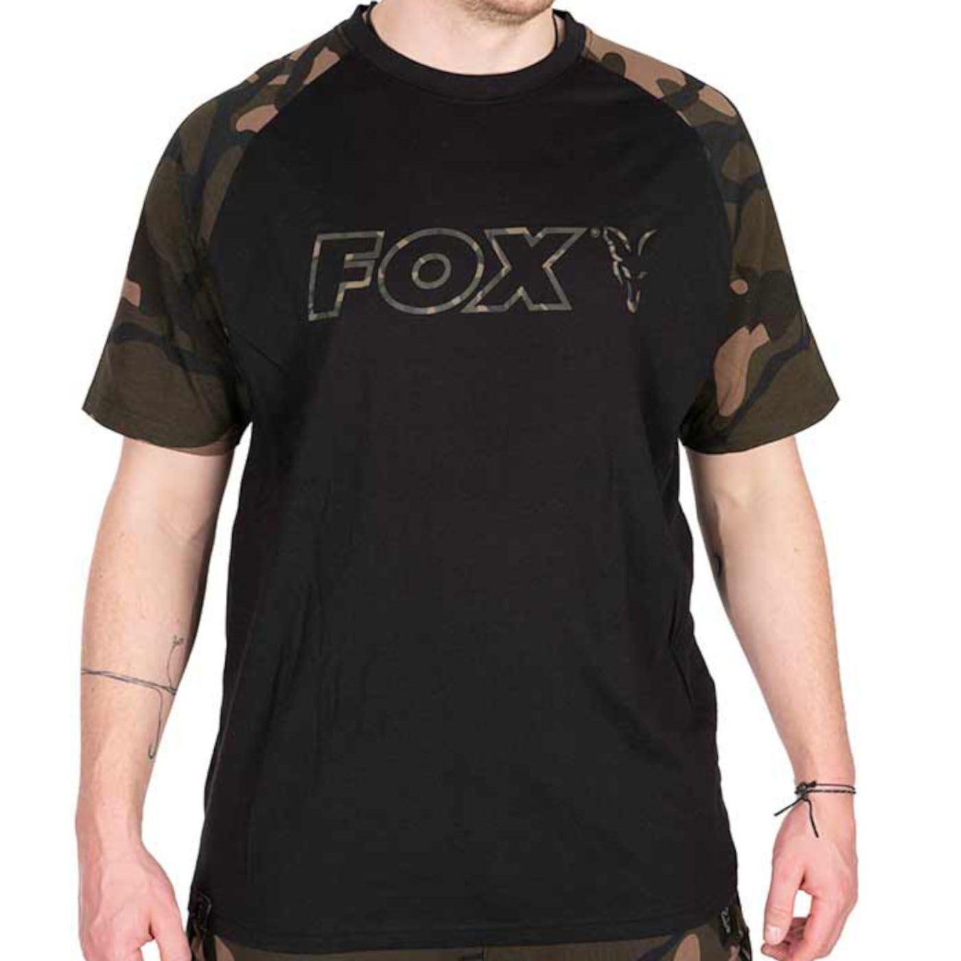 Fox Men's Black /Camo Outline T-Shirt - Fishing Shirt