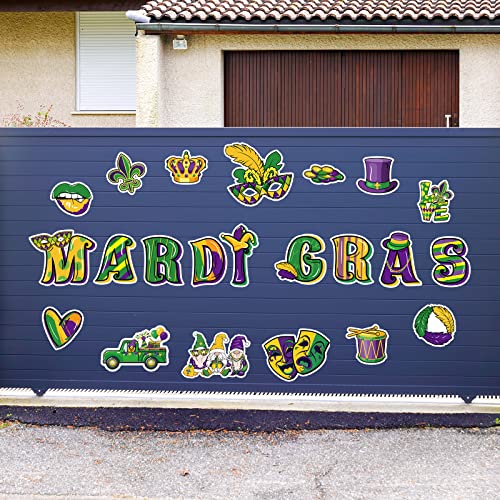22 Pieces Mardi Gras Garage Door Decorations Mardi Gras Garage Door Magnets Gnome Crown Mask Refrigerator Decal Mardi Gras Car Magnets Garage Door Decals For Carnival Masquerade Party Decor Favors #TOP6