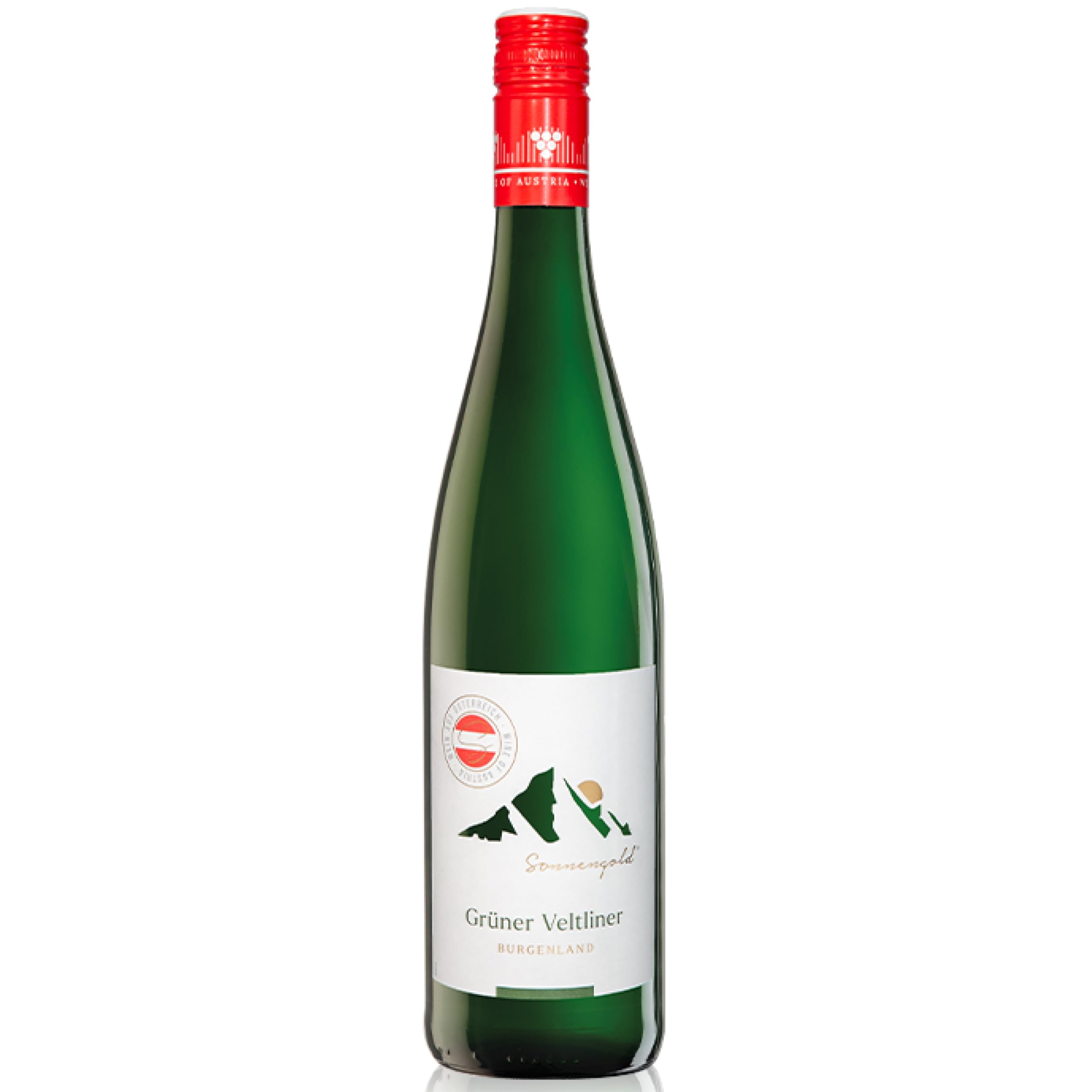 Sonnengold Grüner Veltliner Austrian White Wine 75cl – Crisp & Dry with Citrus, Peach, Green Apple & Minerality – Light-Bodied, Food-Friendly Wine from Burgenland – 11.5% ABV