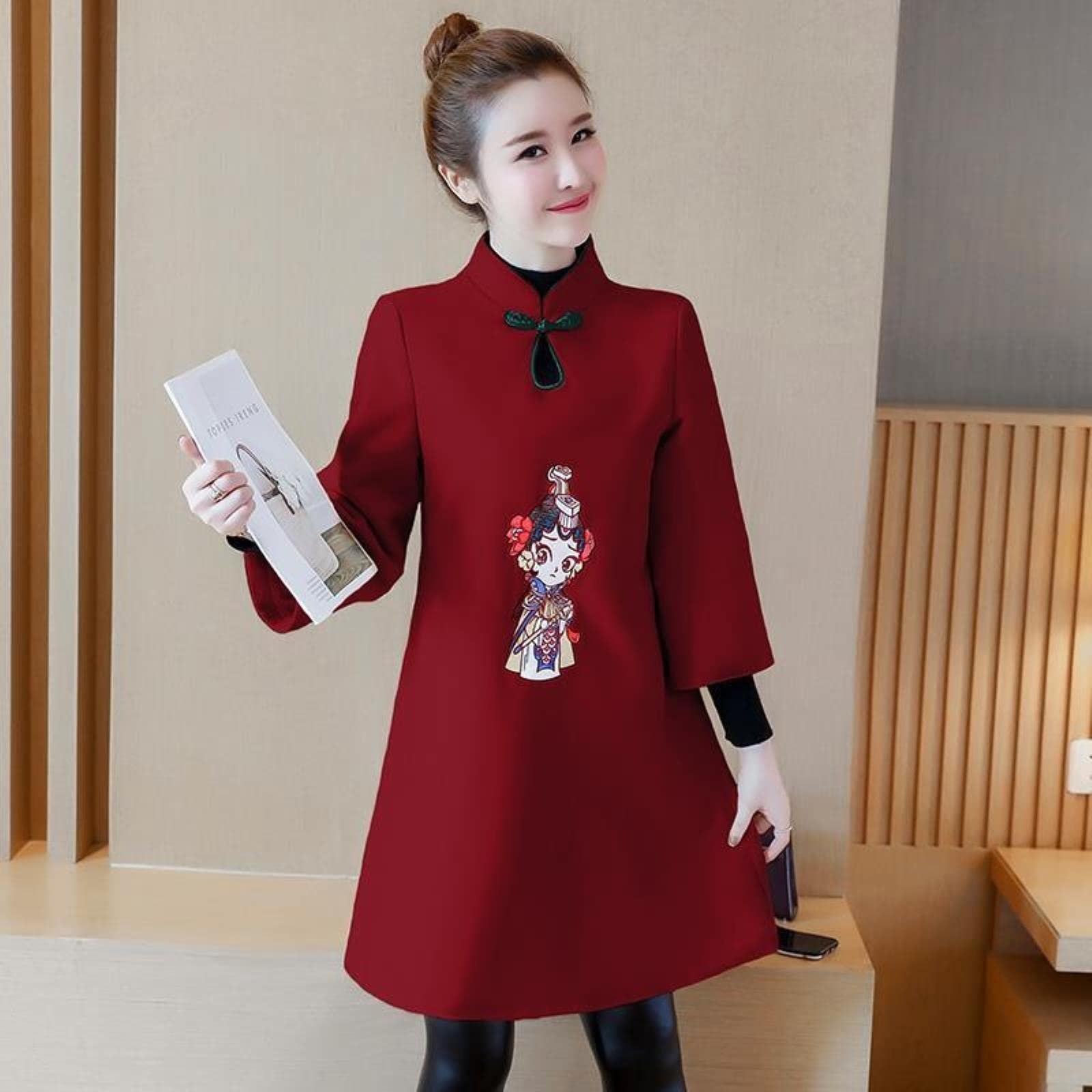 Nuovo ricamo 2022 Qipao Hanfu donne Vintage ThickenTang vestito autunno moderno Cheongsam cinese vestito