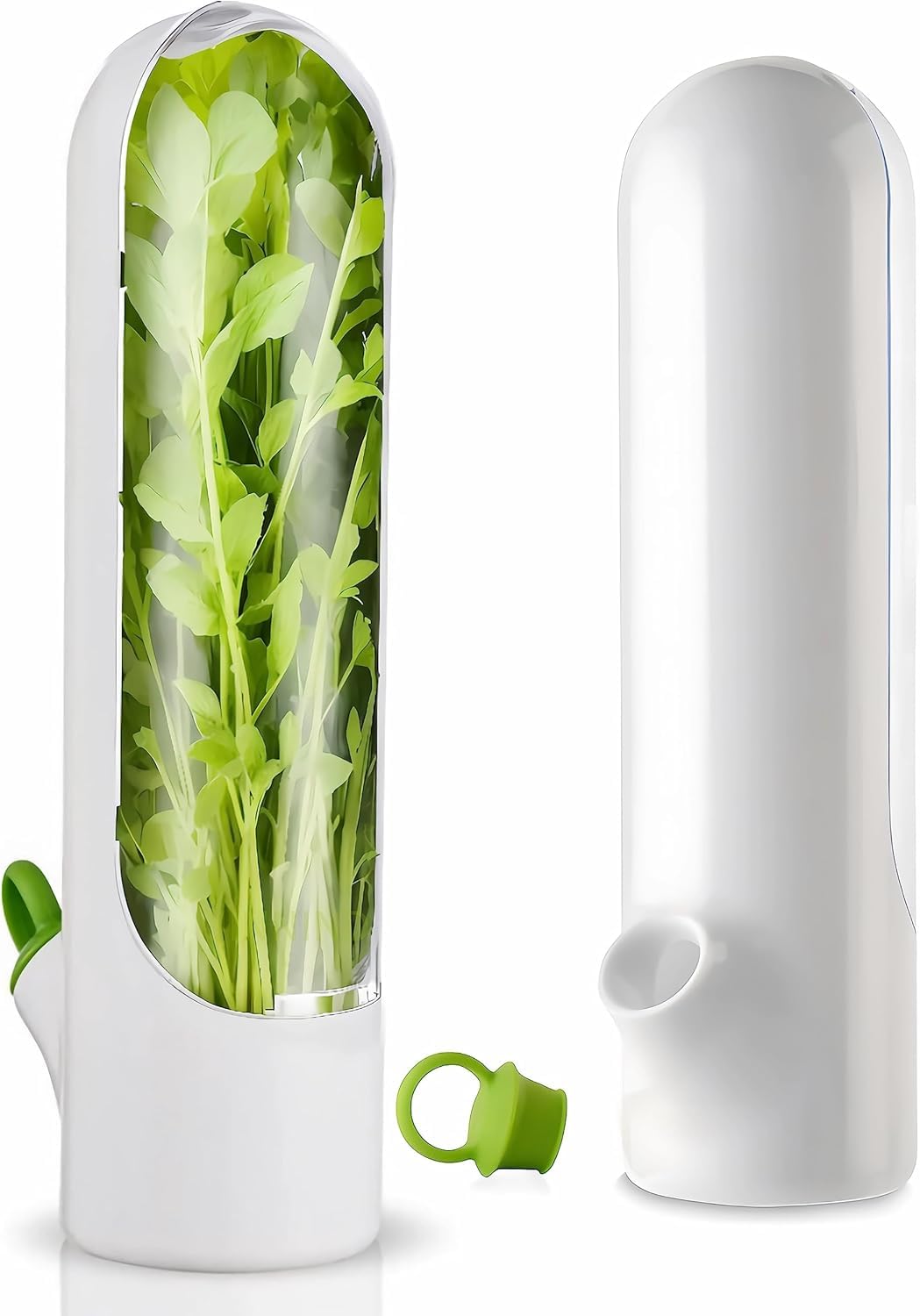 woodonick store WOODONICK Herb Saver Pod, Fresh Herb Keeper for Refrigerator Kitchen Storage Cup Cilantro Mint Parsley Asparagus Container for Cilantro Fridge Transparent Storage Pods-picture-31