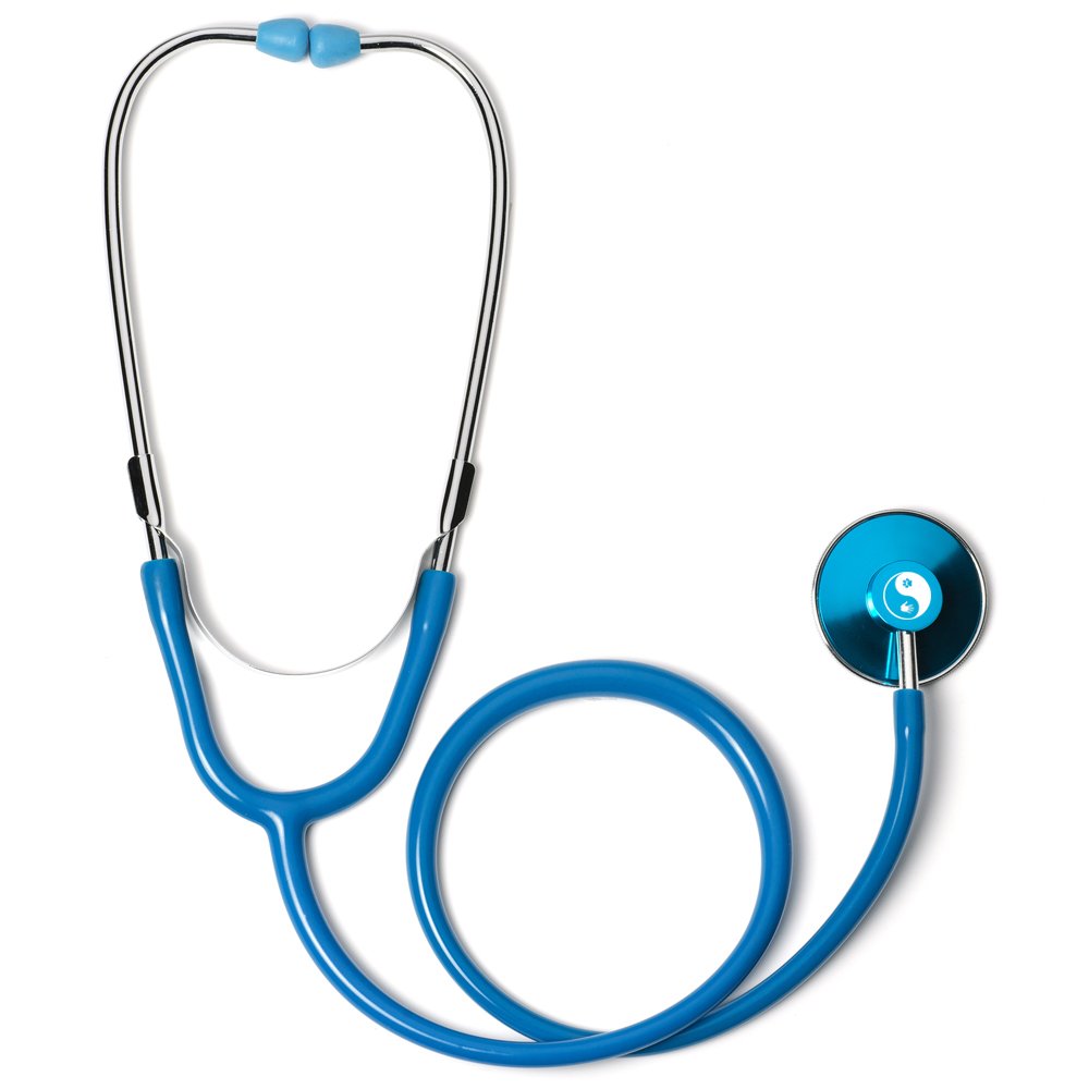 Paw Print Hand Print Ying Yang Single Head Stethoscope (Blue)-image-1
