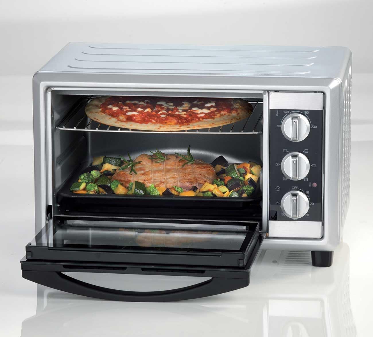 Ariete 984 Forno Elettrico Ventilato 25 litri - Bon Cuisine 250 - Doppio vetro - Temperatura max 230° - 1500 Watt - 6 posizioni cottura - Timer 60’ - Immagine 2