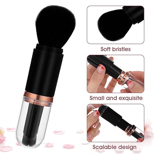 Miniatura 3 de Molain Juego de brochas de maquillaje pequeñas 4 en 1 cepillo de labios portátil de viaje cepillo de reflejos cepillo de sombra de ojos cepillo de