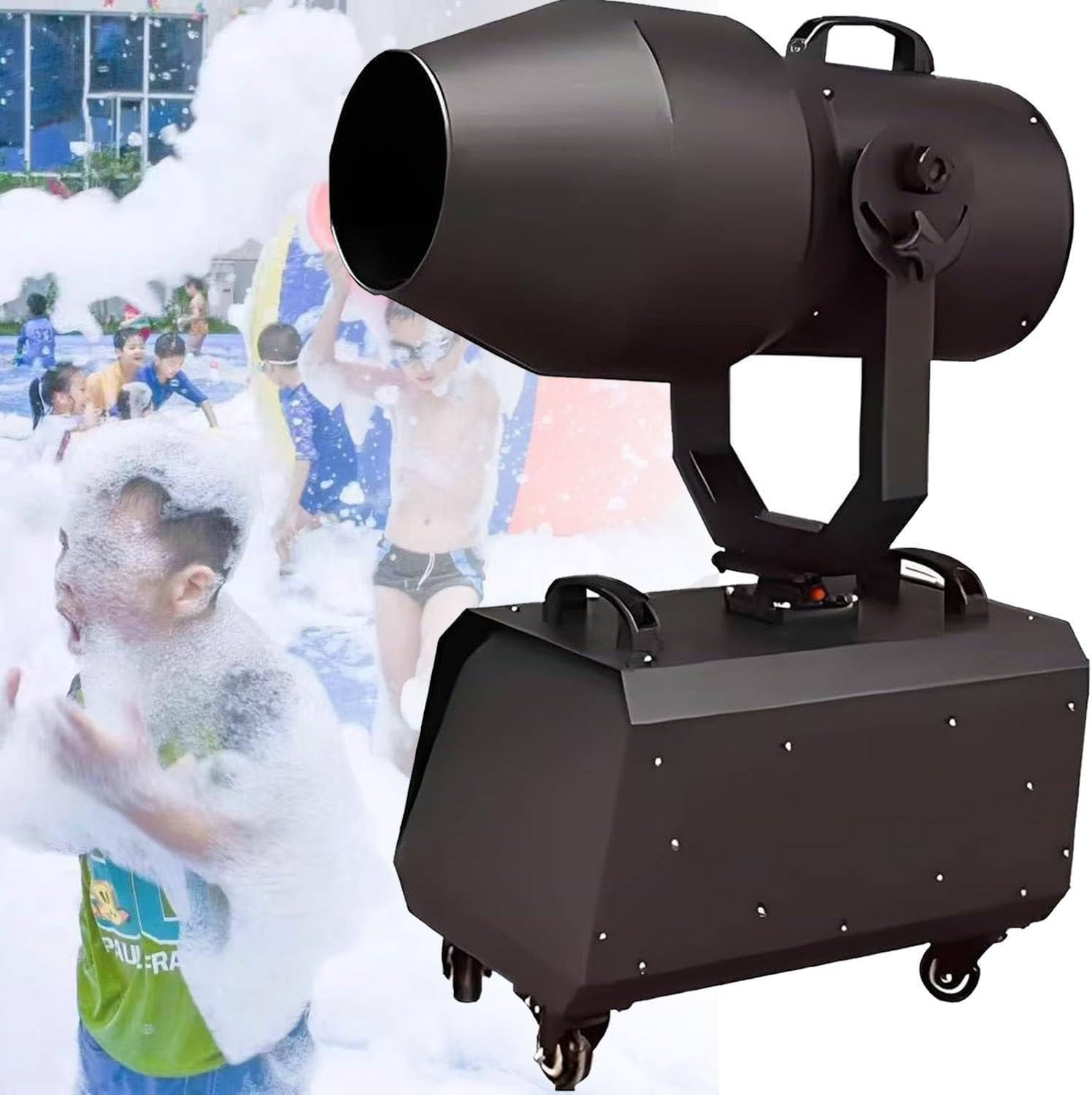 ZIXIAOS 2000w Large Stage Foam Machine, Automatic Head Shaking, Stage Effect Jet Foam Machine for Outdoor Parties, Summer Swimming Fun for Children, 7-10 M Distance/80 M² Area
