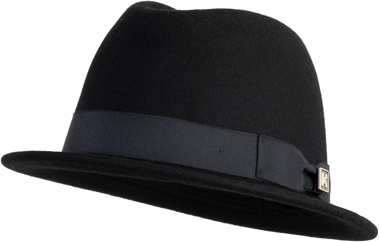 Wool Felt Lined Band Low Rider Fedora Hat