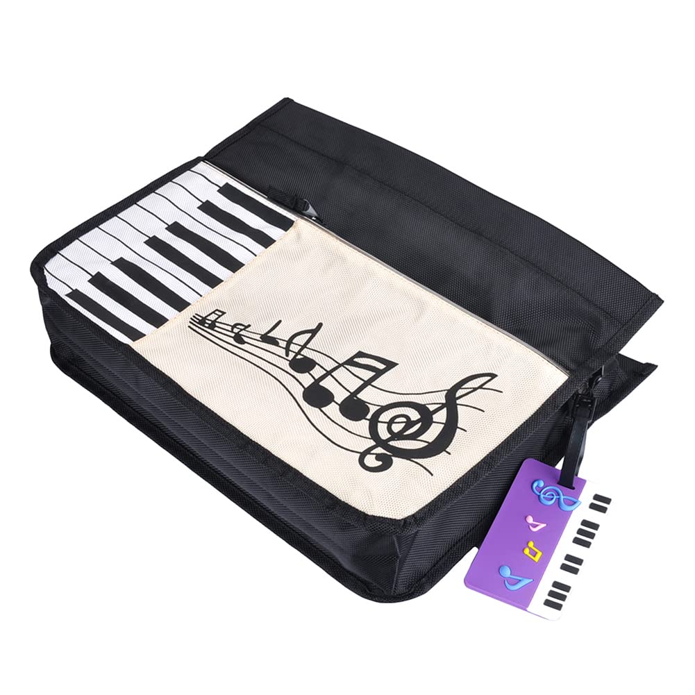 Music Bag - Borsa per la musica, in cotone spesso, con motivo musicale, motivo note, a, 1
