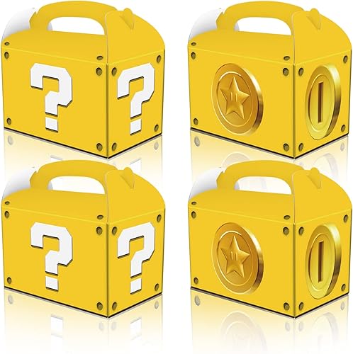 DARDDI Super Bros - Cajas de regalo para fiesta, 12 unidades, con temática de Super Bros, cajas de dulces impresas con donas, suministros para