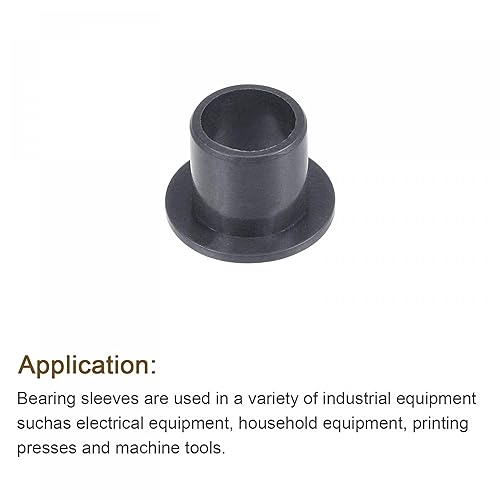 Miniatura 55 de uxcell Rodamientos de manga con bridas 0.118 in Diámetro 0.181 in OD 0.197 in Longitud POM Envueltos Bujes sin aceite Negro 4pcs
