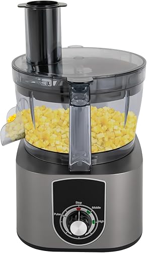 Máquina eléctrica 3 en 1 para picar alimentos, 110 V, 600 W, picadora y rebanadora de verduras comerciales, procesador de alimentos de 7 litros con