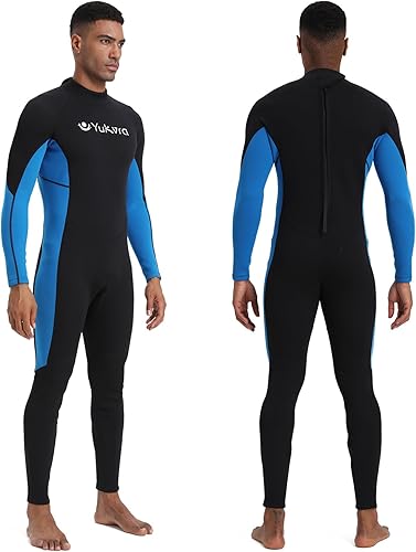 Full Body Mens Women Wetsuit Long Sleeves Wet Suit 3mm Neoprene Jumpsuit for Diving Snorkeling Kayaking Surfing Water Sports
