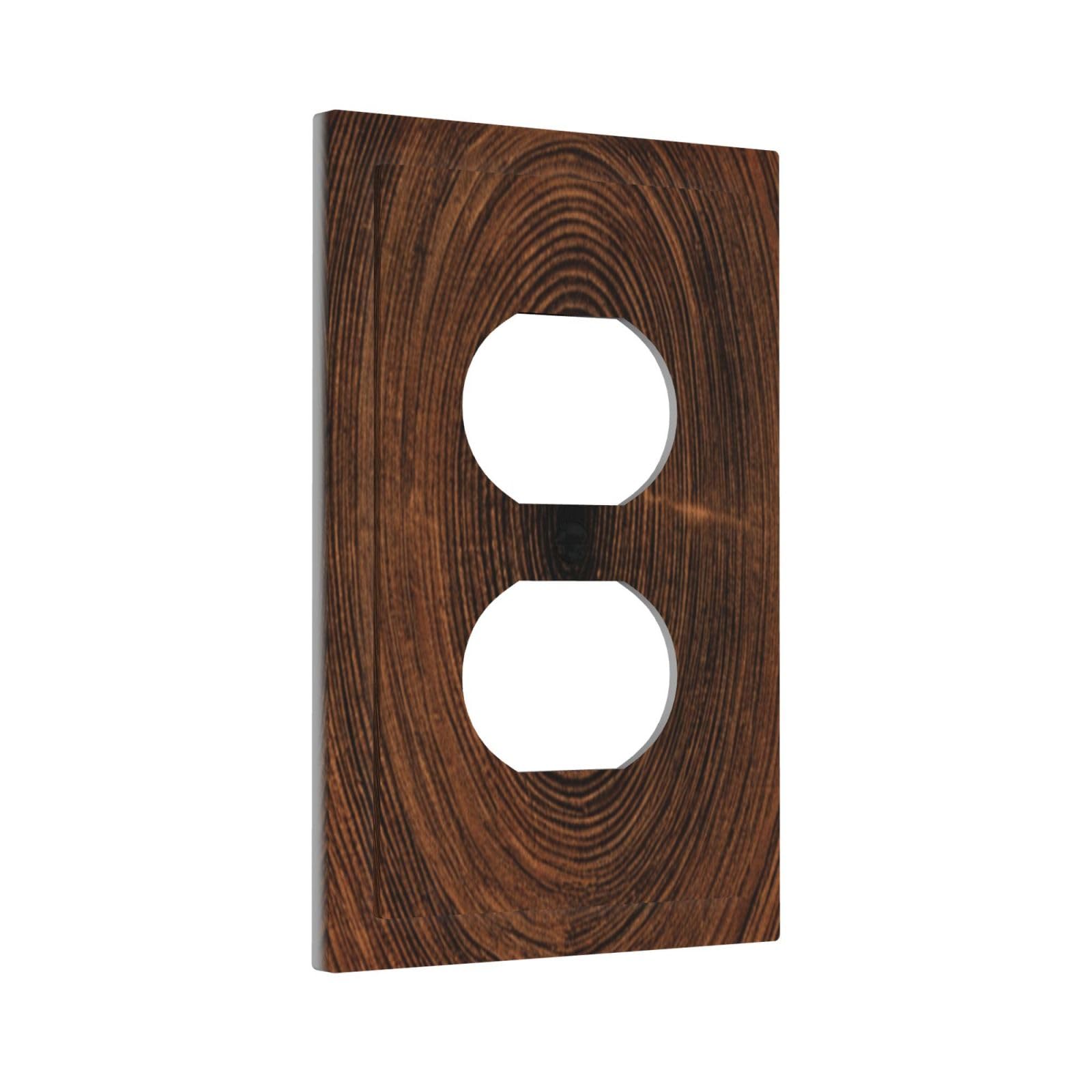 Yamxbfa Decorative Outlet Covers Vintage Brown Wood Grain Farmhouse 1 Gang Duplex Light Switch Cover Plate Wall Plates for Electrical Outlets Electrical Switchplate Face Plate