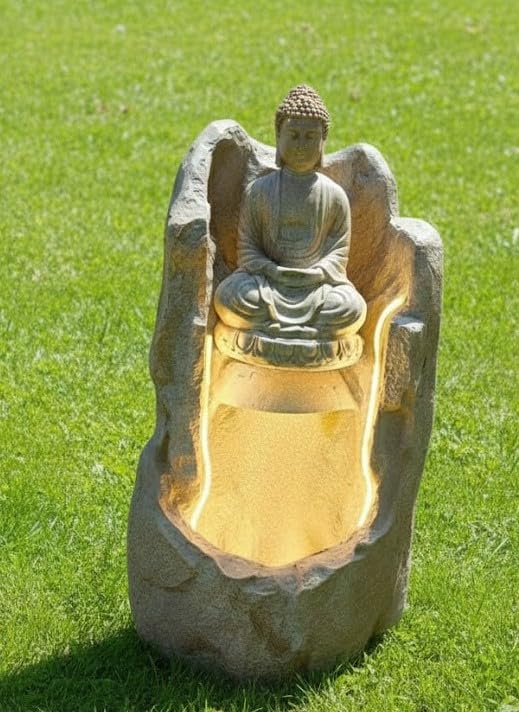 Image of 2.3Feet Lord Ganesha Water Fountain with LED Lights | Indoor Outdoor Decorative Showpiece for Home, Temple, Office & Garden Decor