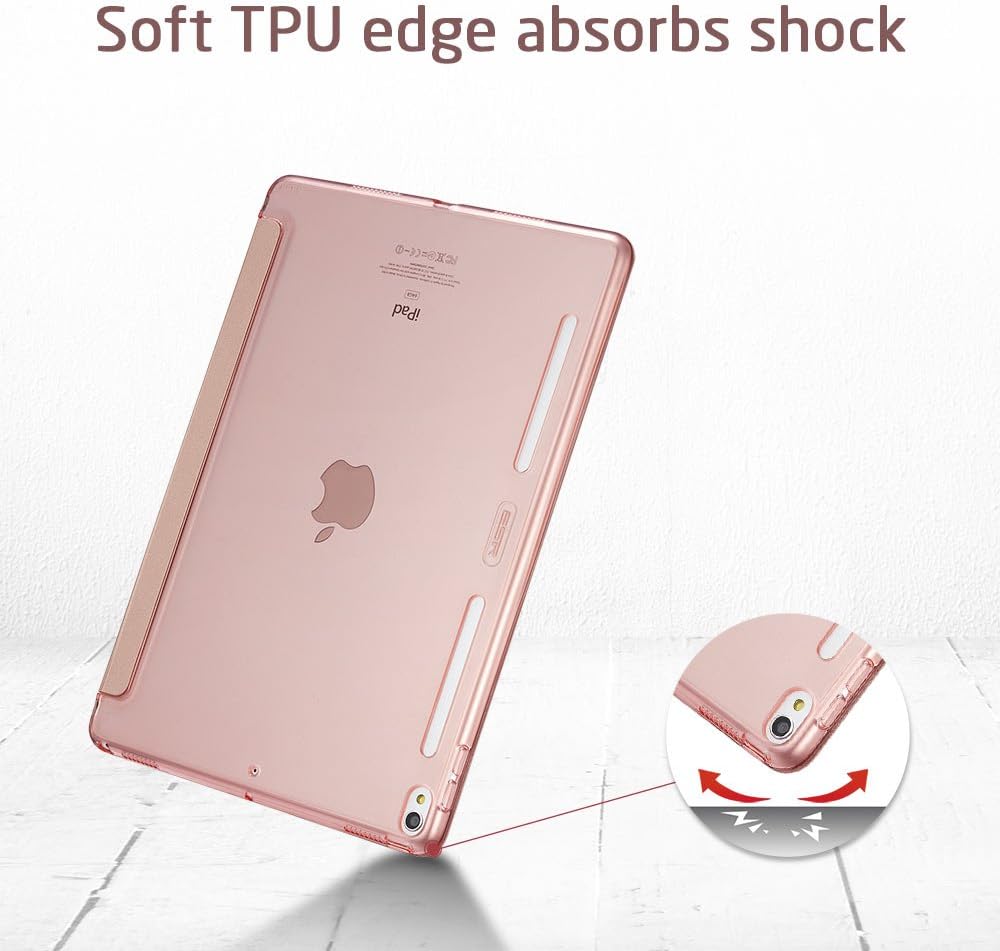 ESR Case for iPad Pro 10.5", Smart Case Cover with Auto Wake Sleep Function [Soft TPU Bumper Edge Corner Protection] [Easy to Take on/Off] for iPad Pro 10.5-inch(Rose Gold)