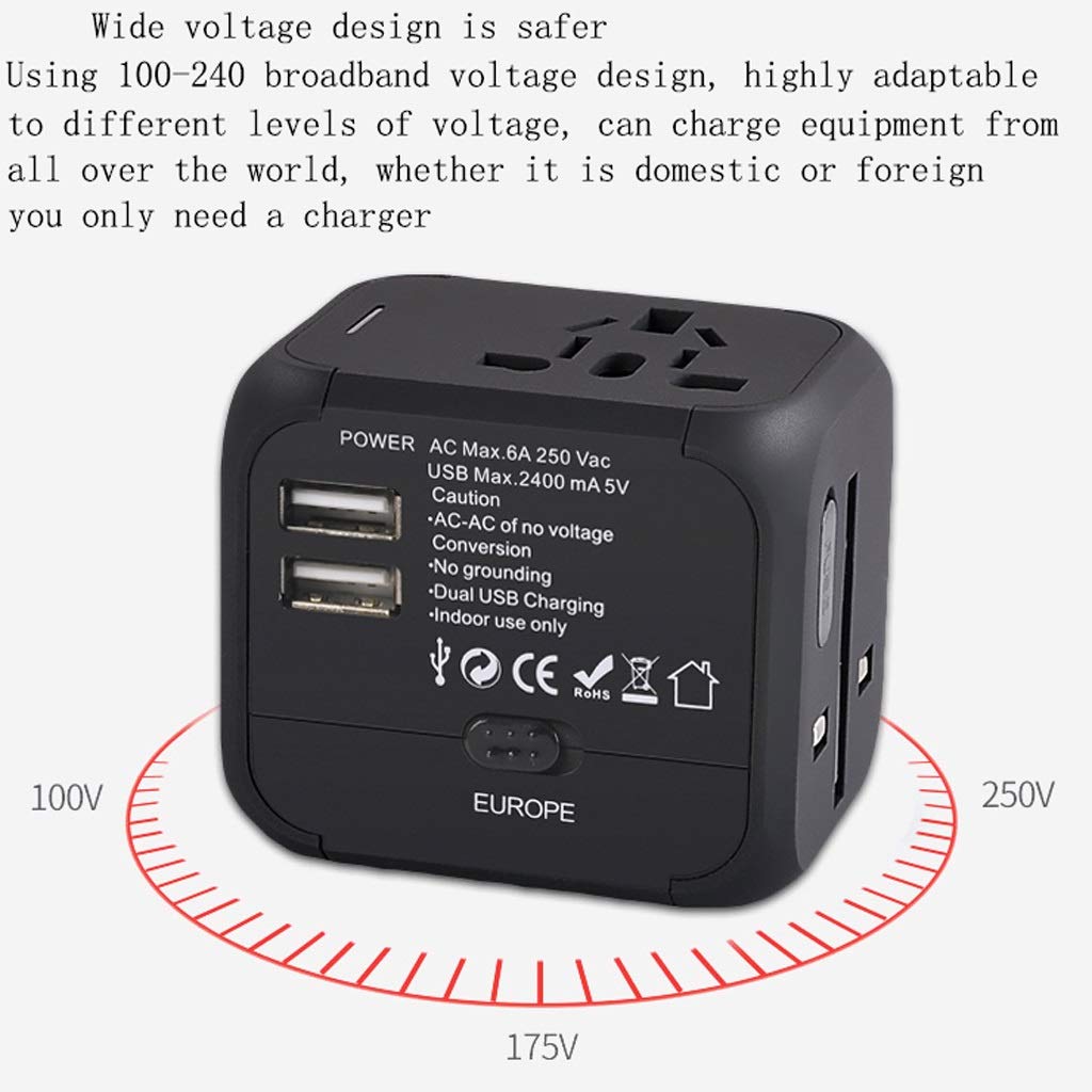 Usb. Adapter ładowarki, na całym świecie adapter podróży, Universal Home Travel Usb. Wymiana wtyczki adaptera. (Color : C, Rozmiar : 5.3 * 6.7 * 5.2cm)