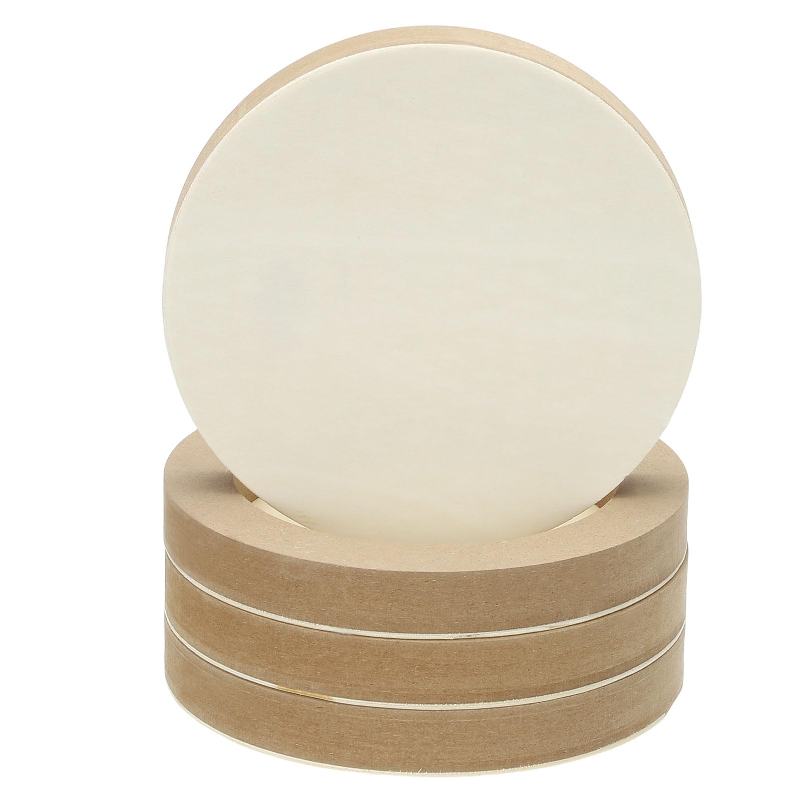 PATIKIL 6" Round Wood Canvas Panels, 4pcs Unfinished Wood Plaque Disc Circle Board for Craft Projects, Art Painting, Carving, Engraving, DIY