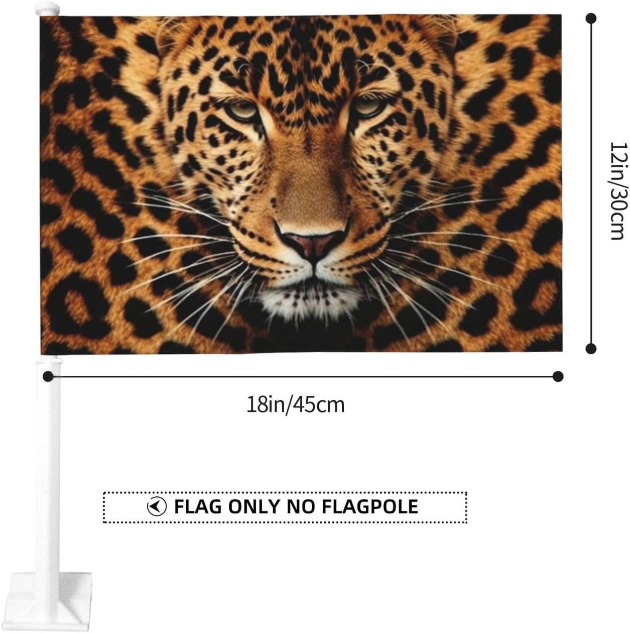 Small Car Flag 12"X18", No Fade Double Sided Print Car Window Clip Flag Depict A Leopard Mini Handheld Flag Banner Personalized Car Vehicle Flag For Car Truck Suv image 2