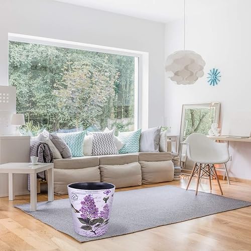 Miniatura 7 de Cubo de basura impermeable de piel sintética con patrón de flores, de 10 litros2.64 galones, cesta de basura (tipo 7)