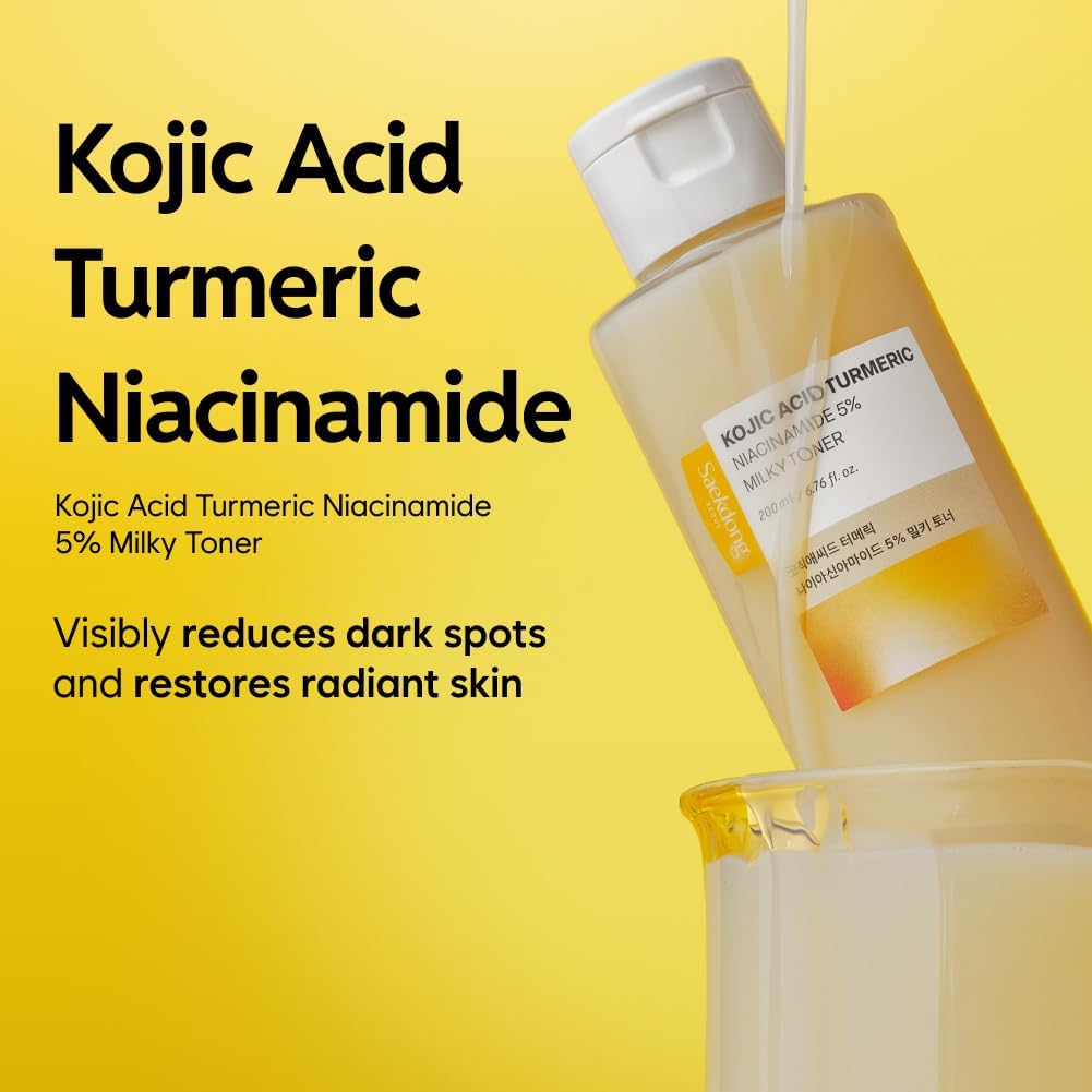 5% Niacinamide Milky Toner with Kojic Acid & Turmeric – Dark Spot Care, Skin Tone Improvement, Gentle Hydration for Face & Body, 200ml (6.76 fl oz) - Image 2