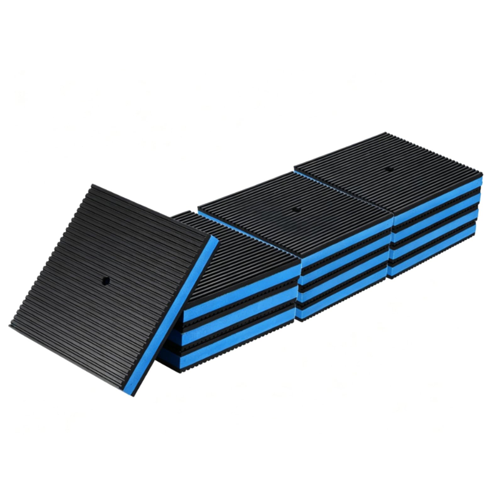 sourcing map 12Pcs Rubber Anti-Vibration Pads 6" x 6" x 7/8" Heavy Duty EVA Vibration Isolation Pads Mats with Pre-Drill Hole for HVAC Washers Compressors Treadmills Air Conditioner