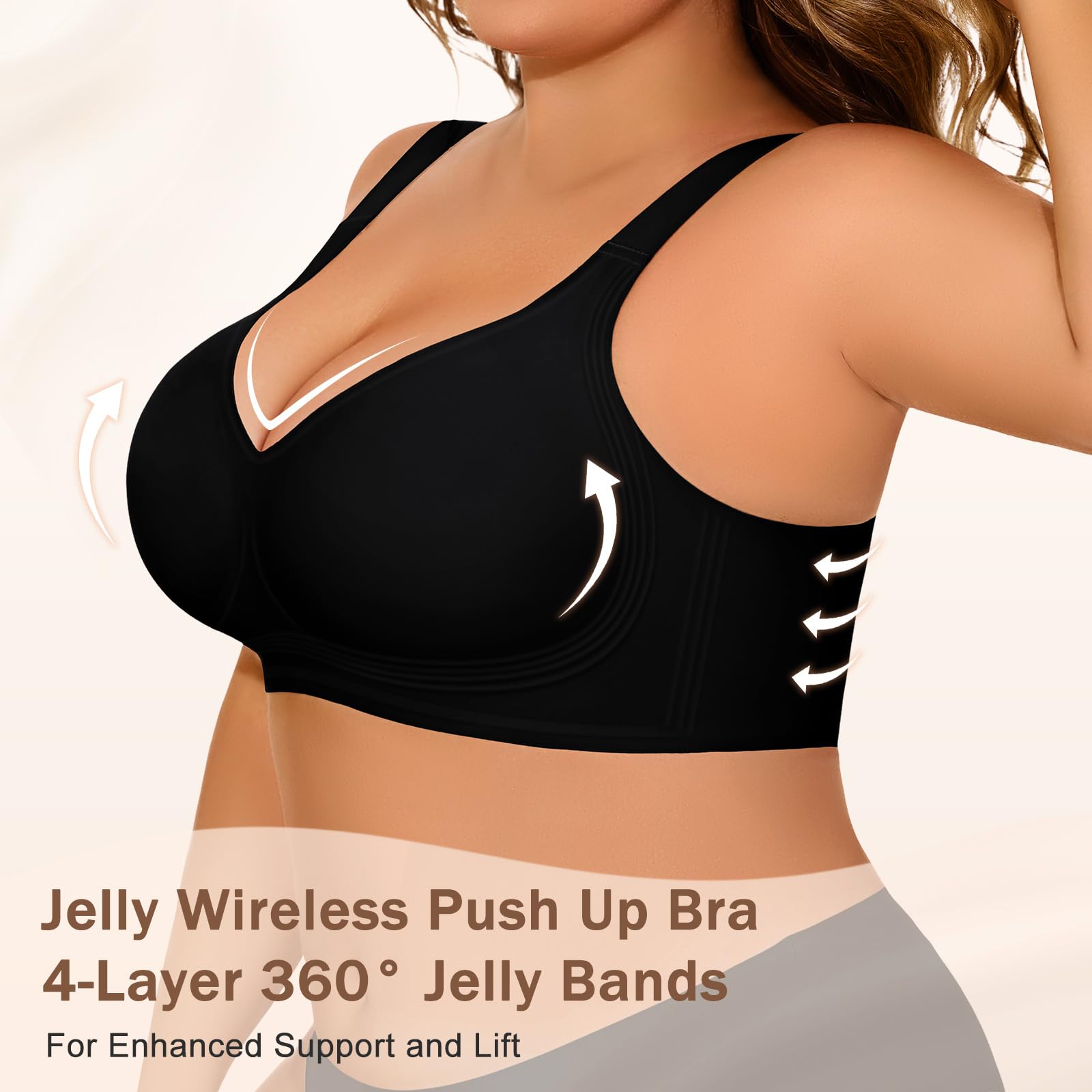 UMIPUBO Reggiseno Donna Senza Ferretto Taglie Forti Push Up Imbottito Invisibile Sostegno Forte Bralette Senza Cuciture Comode per Seno Grande