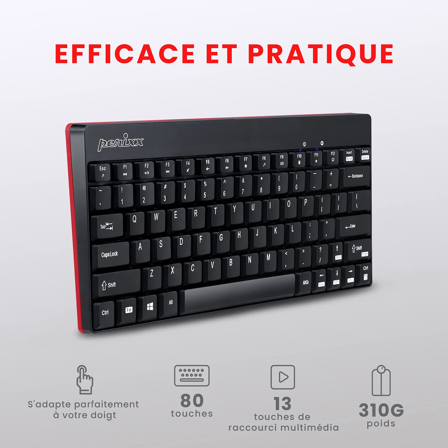 PERIDUO-712 Bezprzewodowa klawiatura i mysz - 2,4 GHz - AES 128 Bit - Czarny - AZERTY