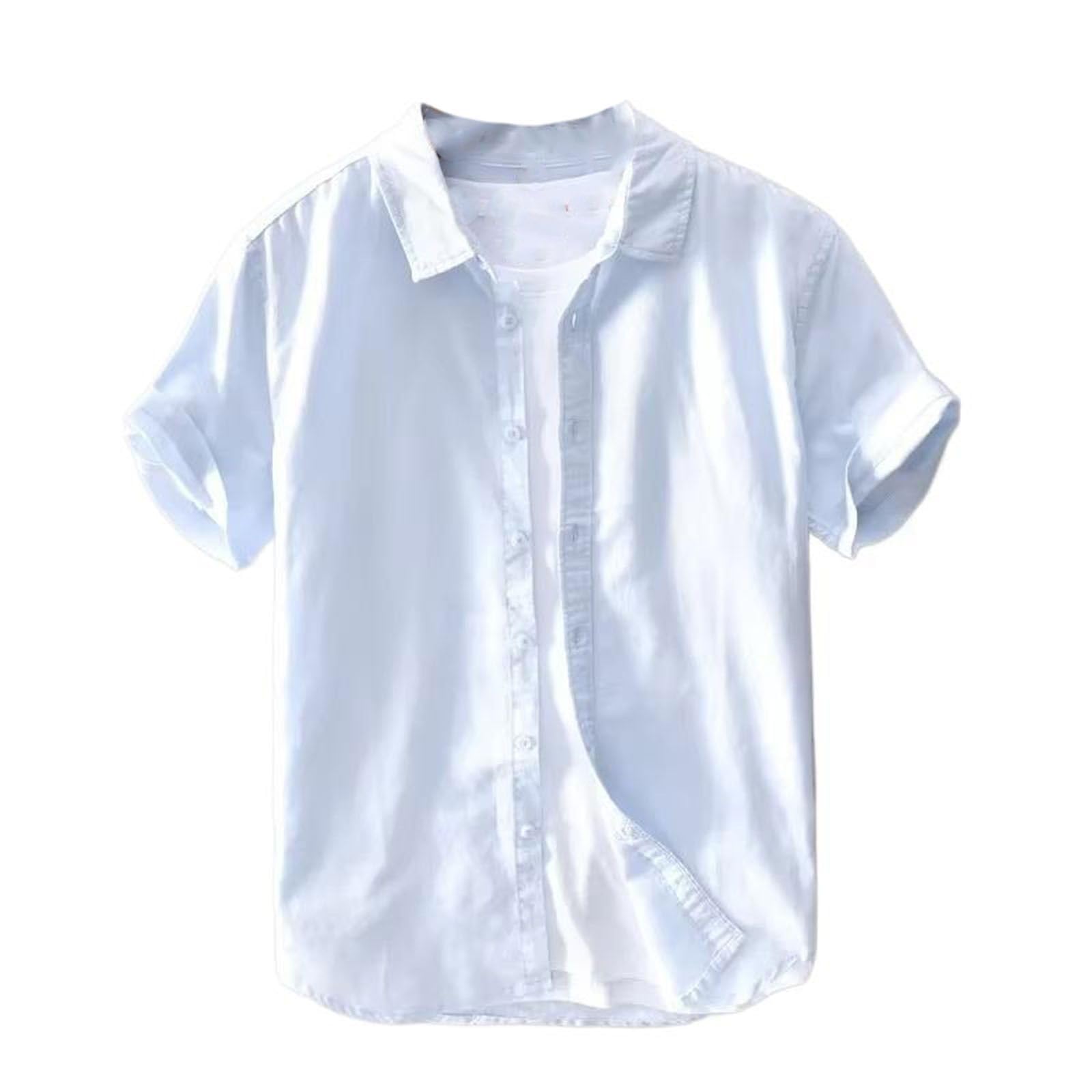 Camicetta Casual Leggera da Uomo a Colletto abbattuto, Top a Maniche Corte Streetwear Estivo