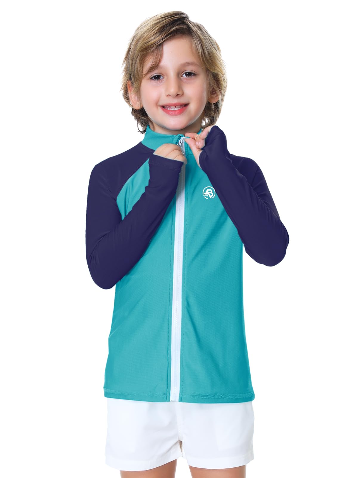 Snapklik.com : Girls Rash Guard Shirt Zip Kids Long Sleeve Sun ...