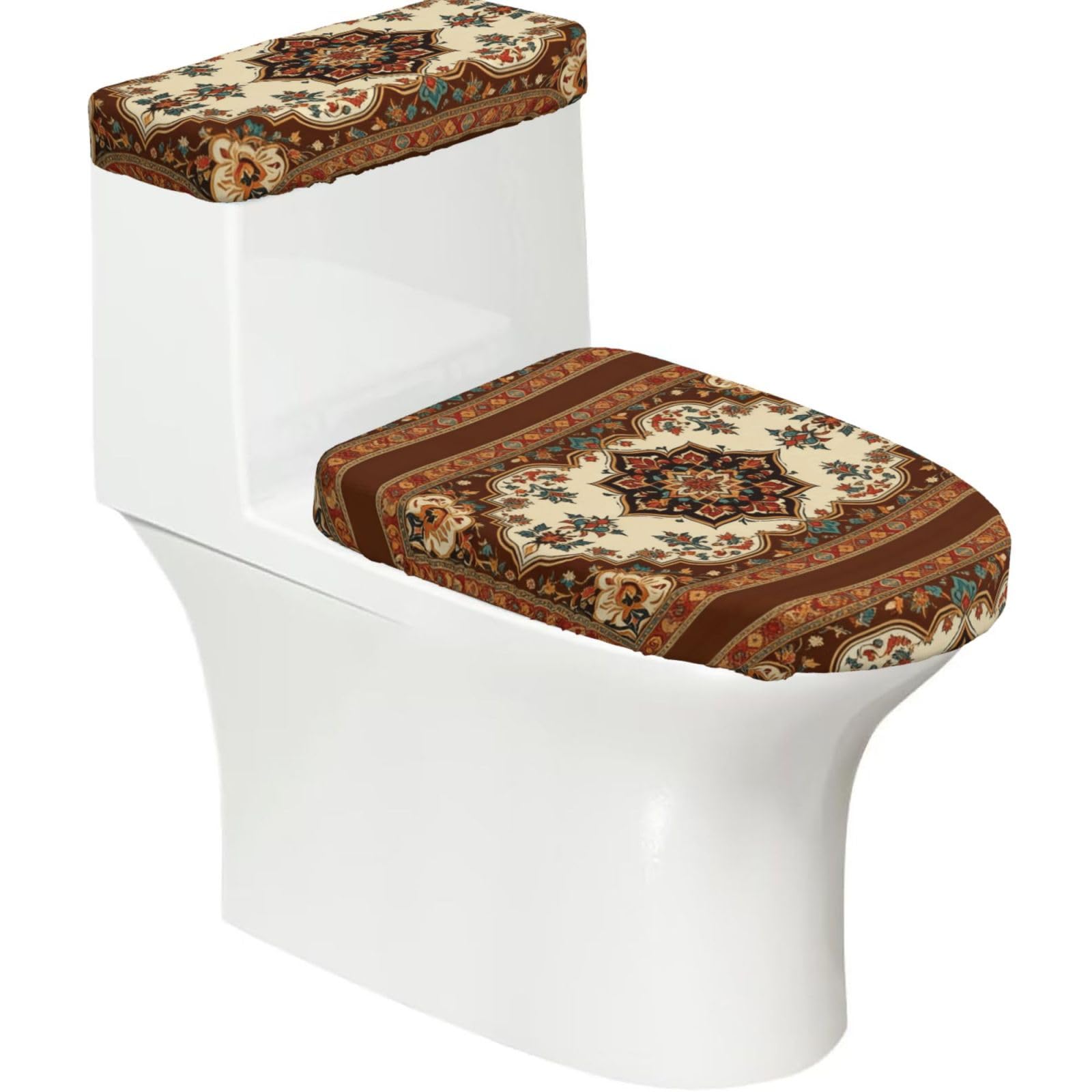 Duykimqw Black Faint Ripples Print Bathroom Toilet Lid Cover, Water Tank Covers