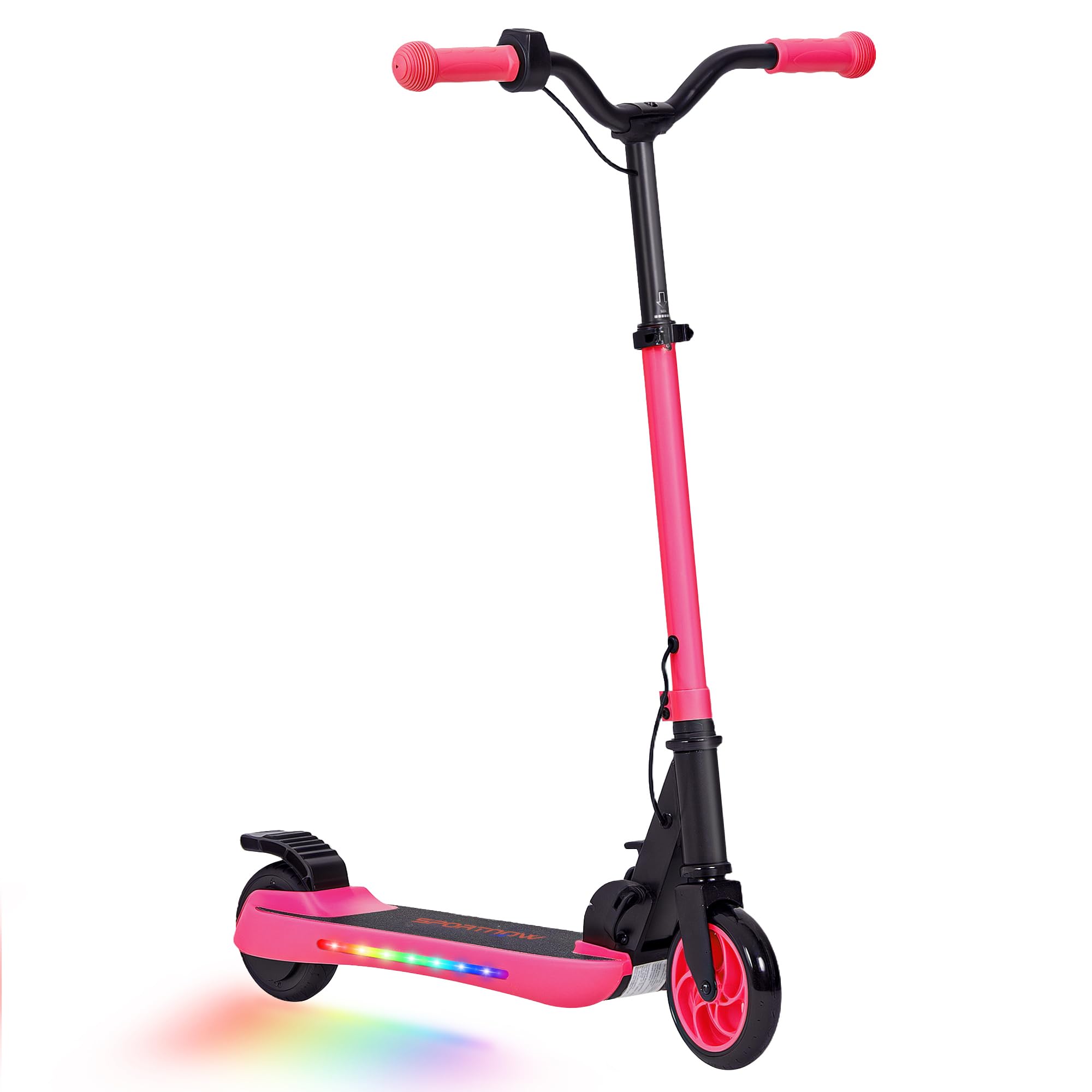 SPORTNOW Folding Electric Scooter MAX 10 KM/H Electric Scooter +6 Years Motor 120 W Autonomy 6 KM Wheels 5" - 5.5" Rear Brake Height Adjustable LED Lights and Aluminium Frame