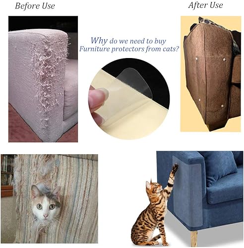 Miniatura 5 de 6 protectores de muebles contra gatos, evita que los gatos arañen el sofá, la puerta y otros muebles, hoja de vinilo flexible autoadhesiva +