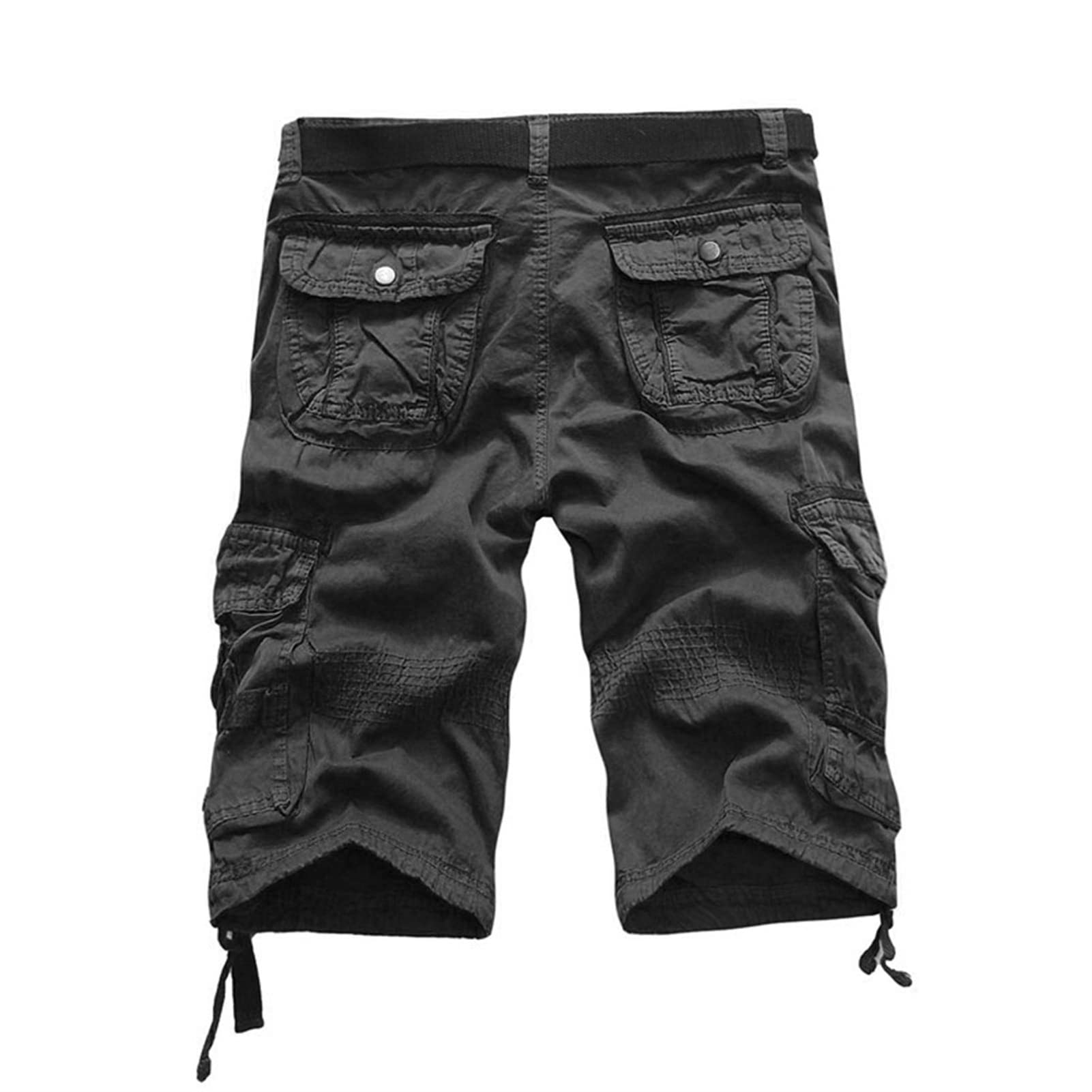 Maiyifu-GJ Men's Relaxed Fit Camo Cargo Shorts Lightweight Multi Pocket Outdoor Short Pants Casual Hiking Tactical Shorts (Black 1,29)
