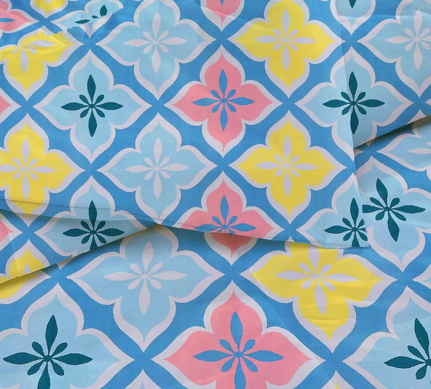 Image of BSB HOME 220 GSM Reversible Microfiber AC Comforter /Blanket /Quilt /Duvets for Winter Single Size Bed (240X152 cm, Aqua & Pink)