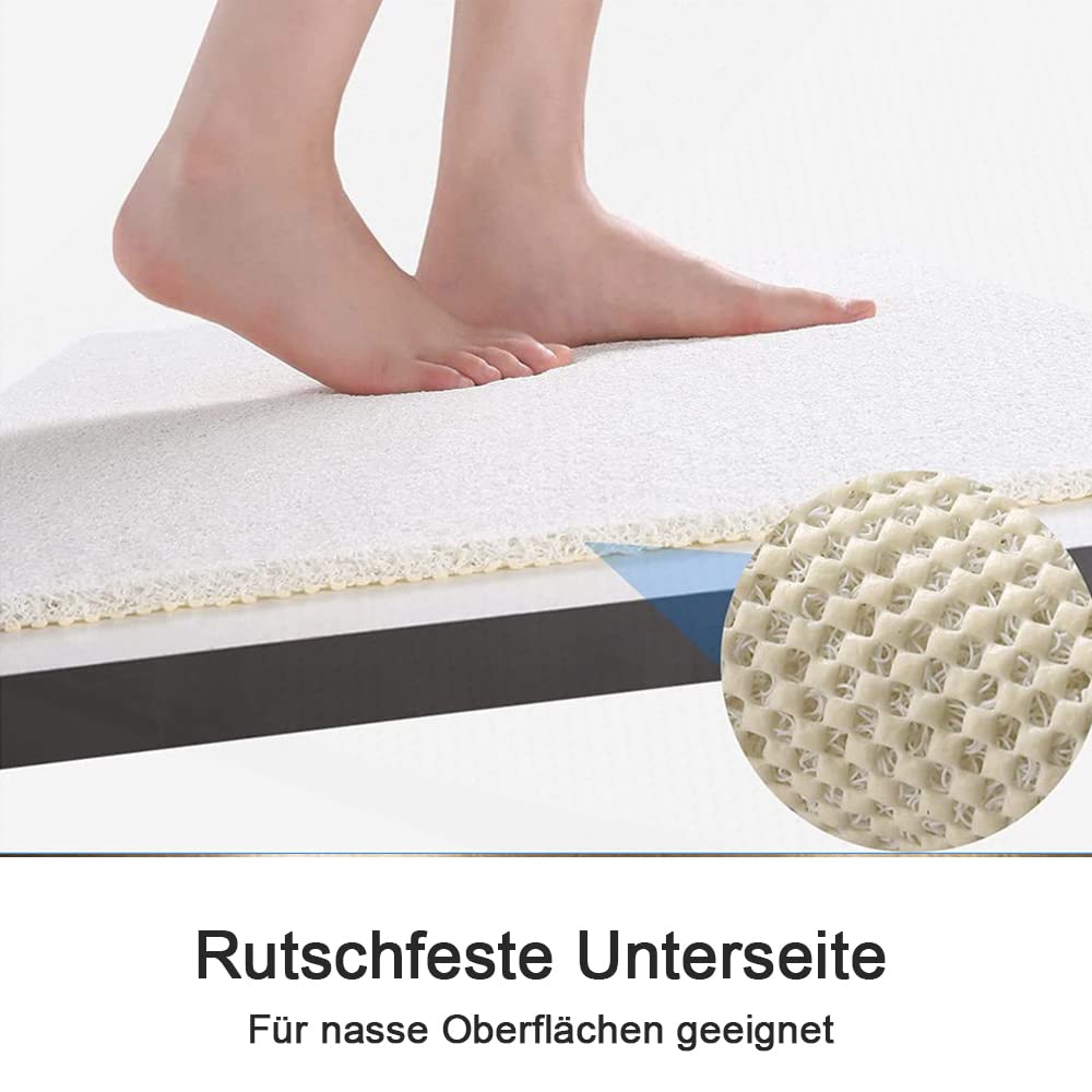 Tappetino Doccia Antiscivolo Beige 40x80cm - Morbido, Con Fori Drenaggio, In Luffa