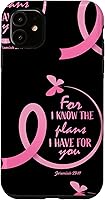 Vista 8 de Breast Cancer Gifts Women Mom Jeremiah 29 11 Butterfly Phone Case for iPhone 17