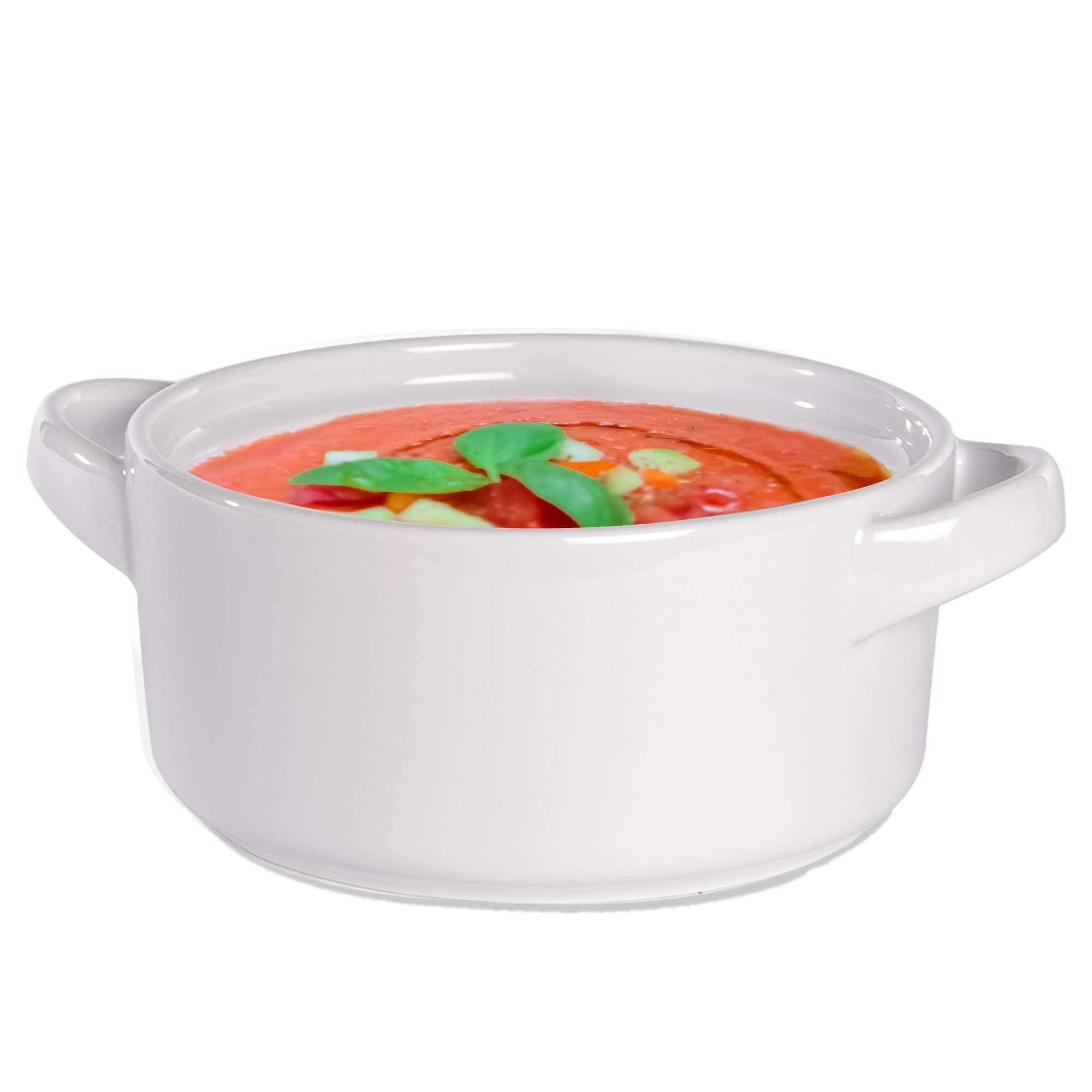 Tazones para sopa con asas - Juego de 4 | Tazones de sopa de cebolla francesa | Tazón de cereales, pasta y estofado Tazones grandes para servir | M&W