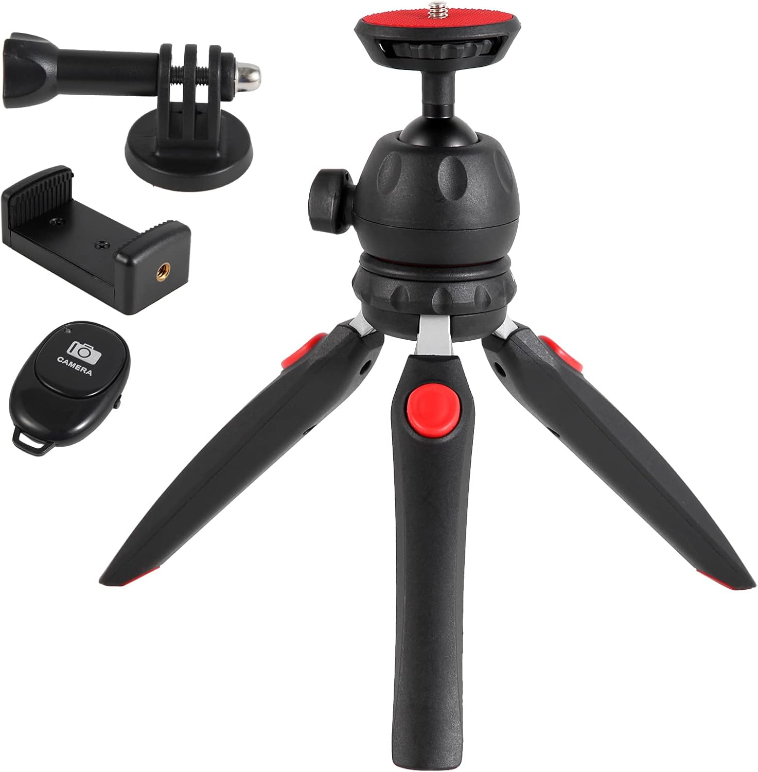 Mini Tripod for Camera and Phone with Remote and 360 Degree Ball Head