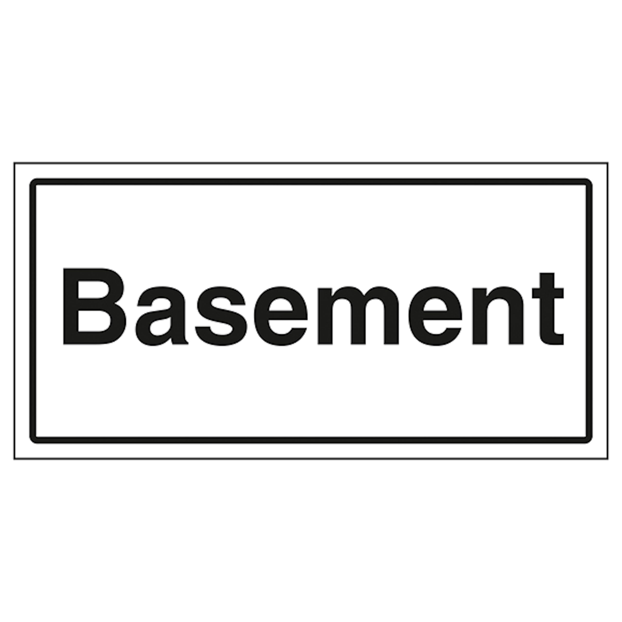 V Safety Basement 300 x 150 mm - 1mm Rigid Plastic Safety Sign