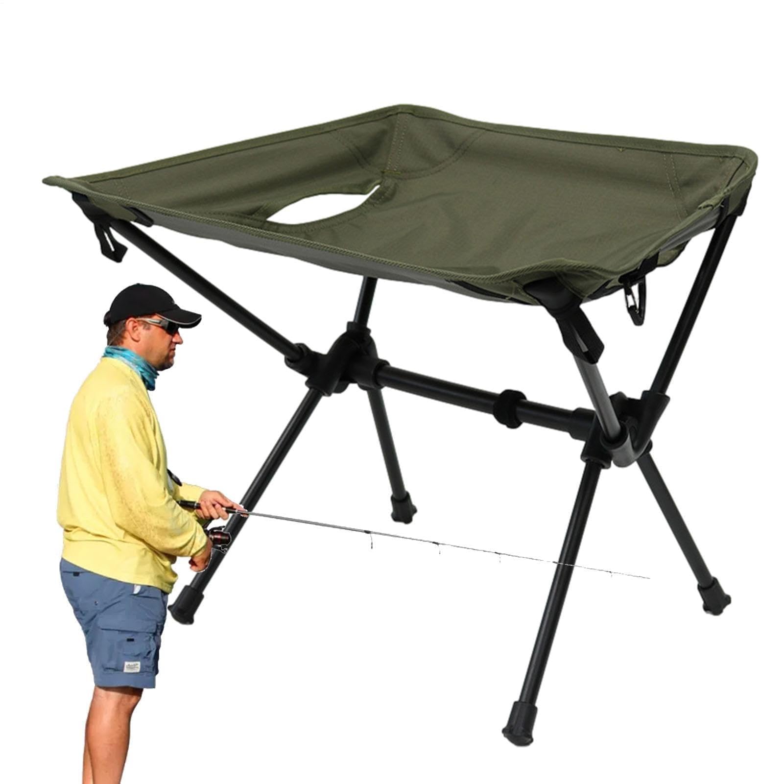 Sgabello pieghevole portatile – Sedia da viaggio compatta in alluminio, sedile leggero per esterni, resistente e pieghevole per escursioni, gite in spiaggia, relax, grigliate, escursioni con zaino in