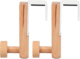 DOITOOL 2Pcs Door Hook Rustic Wooden Hooks Shower Wood Clothes Organizer Hat Towel Hangers Coat Hooks Door Hanger Over The Door Towel Rack Modern Single Hat Hooks Wall White Iron Aisle