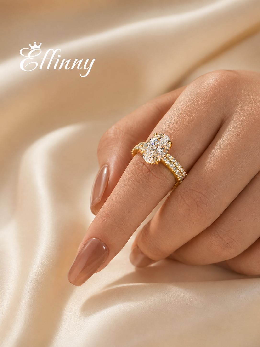 3.5ct Elongated Oval Cut Engagement Ring Set,925 Sterling Silver Bridal Ring Set with Half Eternity Wedding Ring
