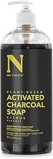Dr. Natural Activated Charcoal Citrus Liquid Soap - 32oz, 100% Plant-Based, Paraben-Free, Sulfate-Free, Cruelty-Free