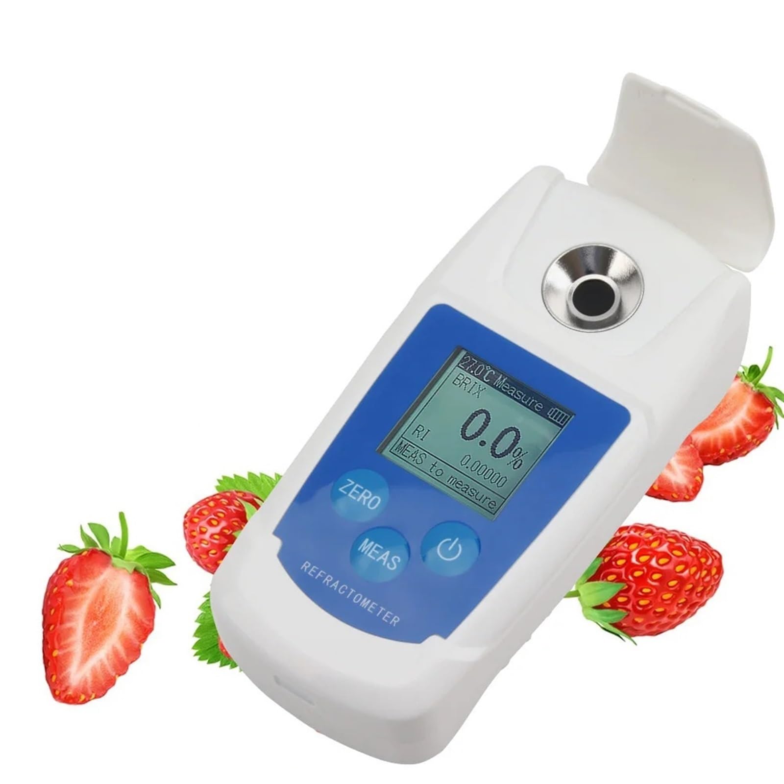 Kogedss One Color Refractometer, Digital Refractometer 0-55% Fruit Juice Beverage Sugar Content Meter Grape Juice Beverage Sugar Content Monitor Test