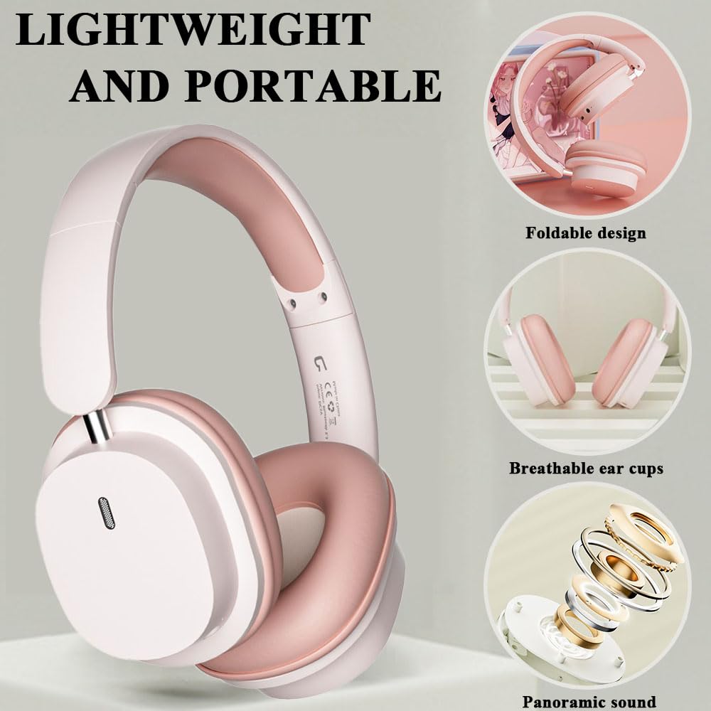 Cuffie over-ear Bluetooth, pieghevoli, cancellazione ibrida del rumore con ENC e ANC e microfono, funzione vivavoce, 28 ore di autonomia, wireless - Elettronica, Tecnologia e Tendenze