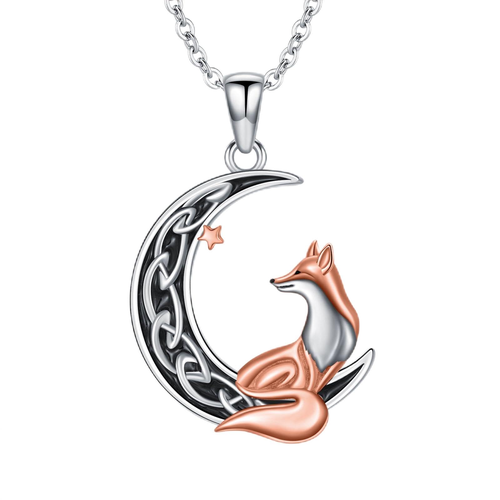 Volpe Regali Argento Sterling Volpe Luna Collana Compleanno San Valentino Alice Gioielli Regali per Donne Ragazze