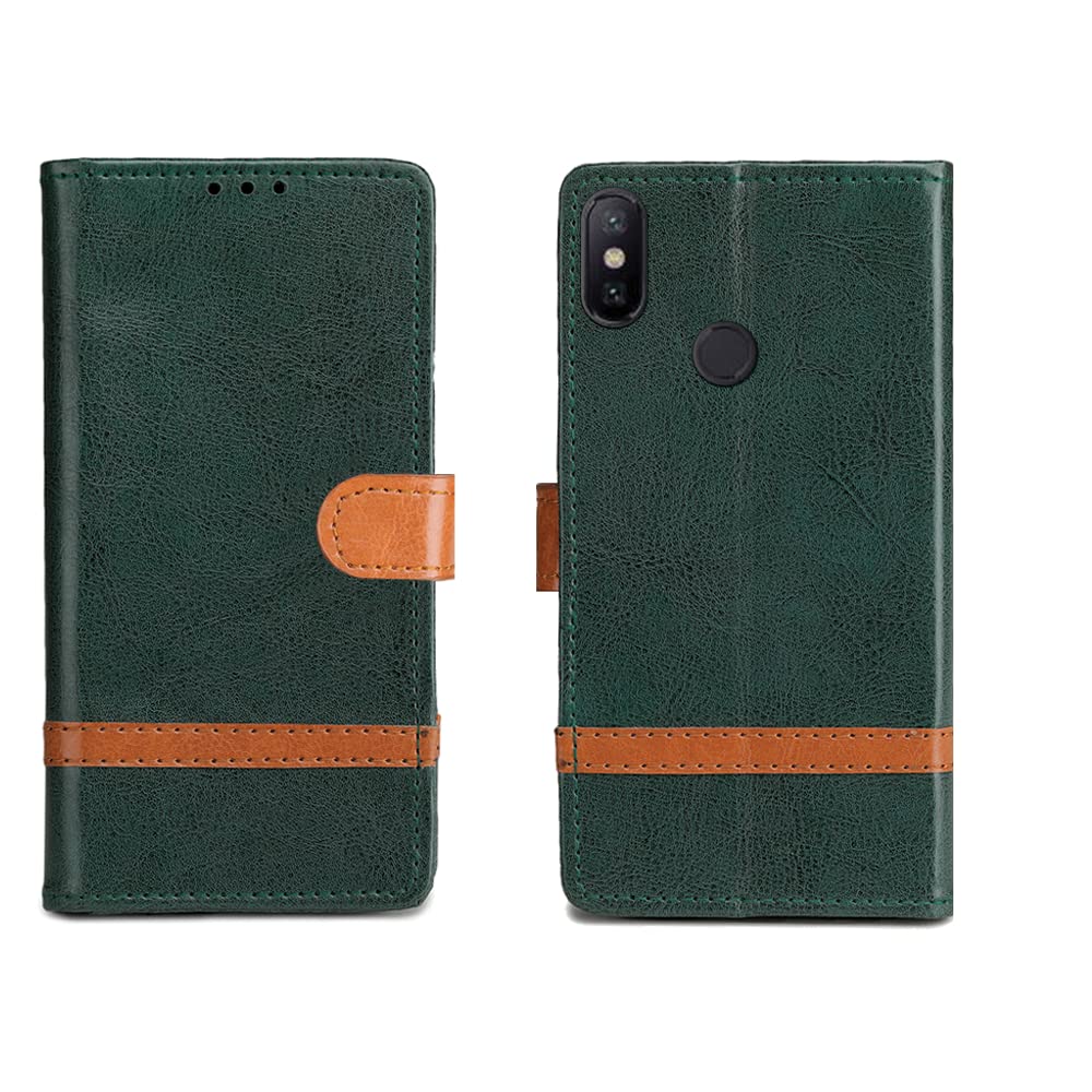 Inktree Mi A2 Flip Case | Premium Leather Finish Flip Cover |Complete Protection Flip Cover for Mi A2 - Green Stripe (B0BHNW6LDX) Amazon Price History, Amazon Price Tracker